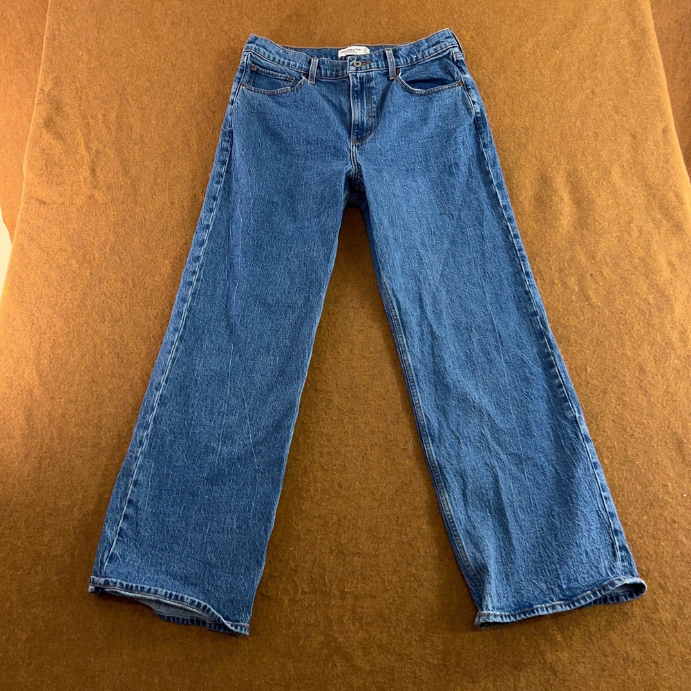 Abercrombie & Fitch Womens 31 Blue 90s Relaxed High Rise Jeans New